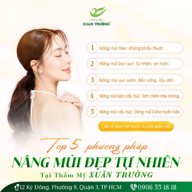 Top 5 phuong phap nang mui dep tu nhien tai Tham my Xuan Truong